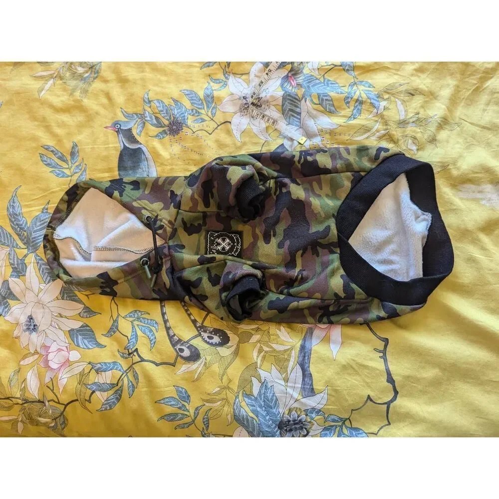 Dixxon Camo Camouflage Dog Hoodie Sweatshirt Clothing with Pocket